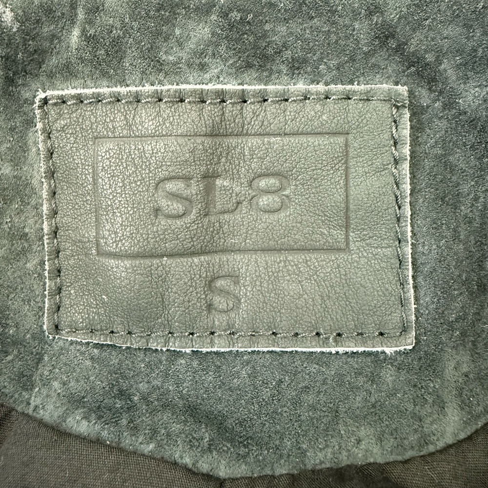 Elegant Dark Green Suede Leather Jacket - Picture 3 of 4